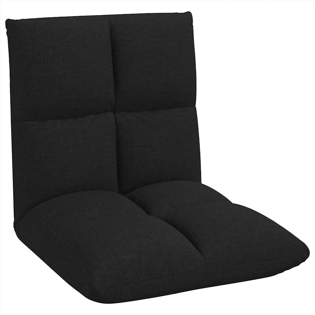 Adjustable Footstool Black Fabric