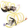 2pcs Cat Tunnel Spring Toy Folded Cat Tunnel Toy Indoor Cat Activity Structure Cat Tunnels for Indoor Cats Cat Tubes Played Tunnel Spring Cat Spiral