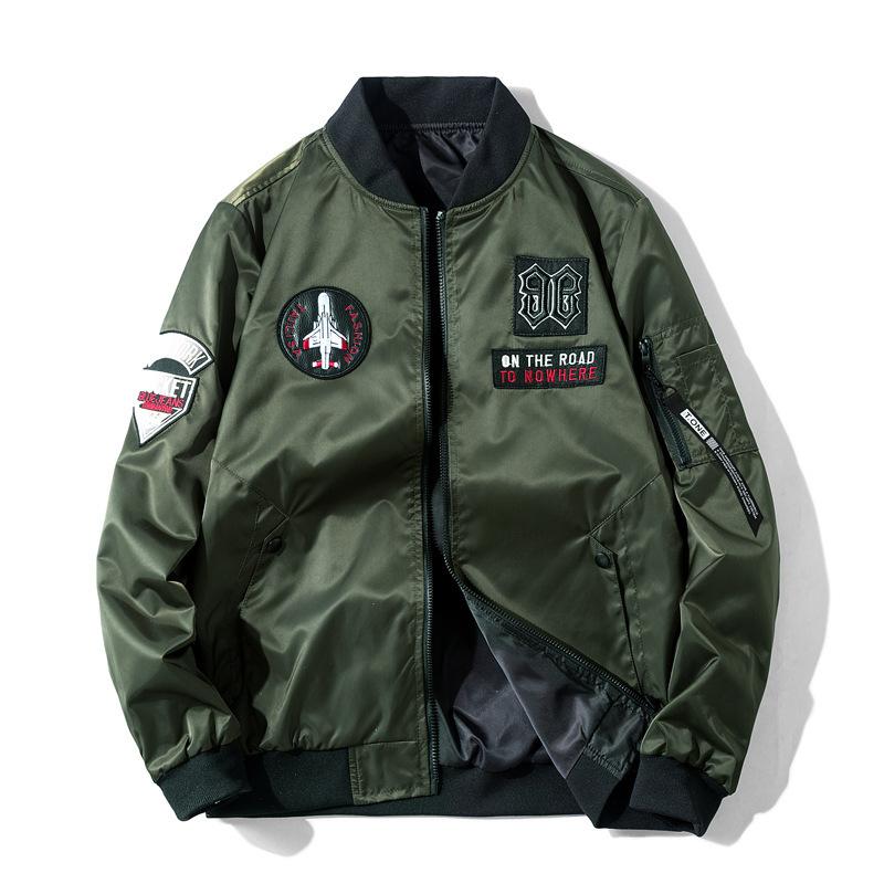 Double-sided Men's Jacket Spring and Autumn Thin Men's Stand-up Collar Baseball Uniform Pilot Army Uniform