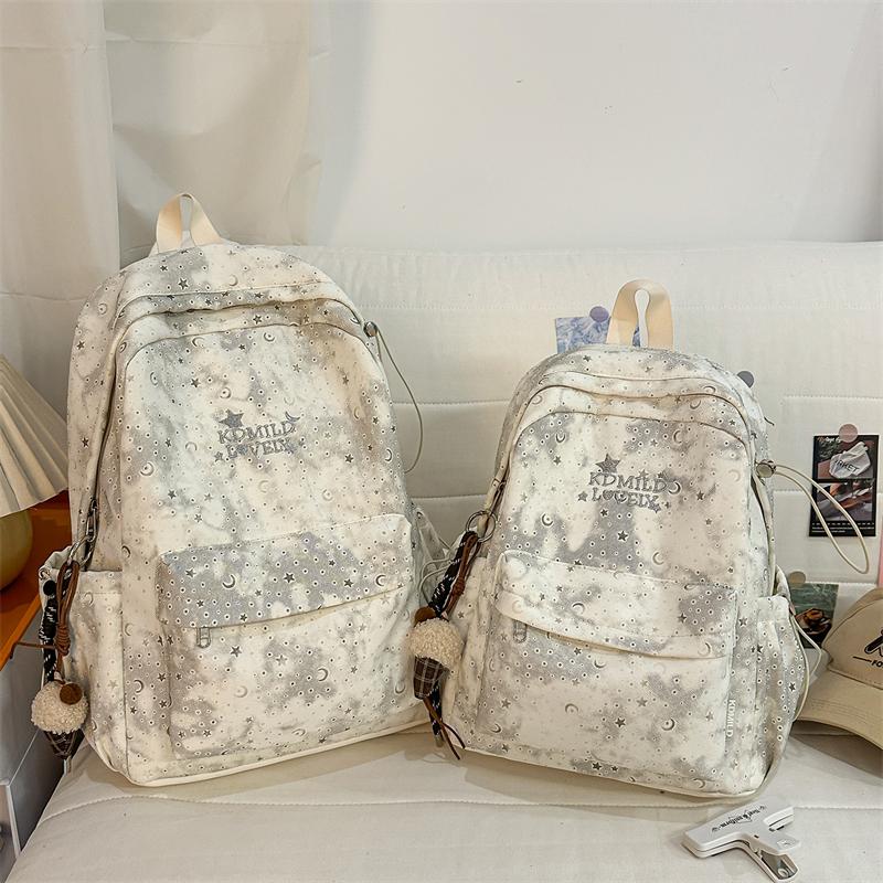 Zaino da Donna con Stampa Stelle e Luna – Carino Design Cosmico Borsa da Scuola con Tasche Multiple e Spallacci Regolabili – Perfetto per l'Uso Quotidiano