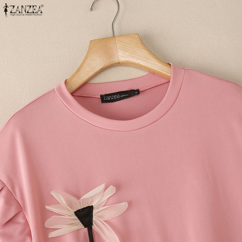 ZANZEA Damen Lässige Rundhals Ärmellose Patchwork Bluse