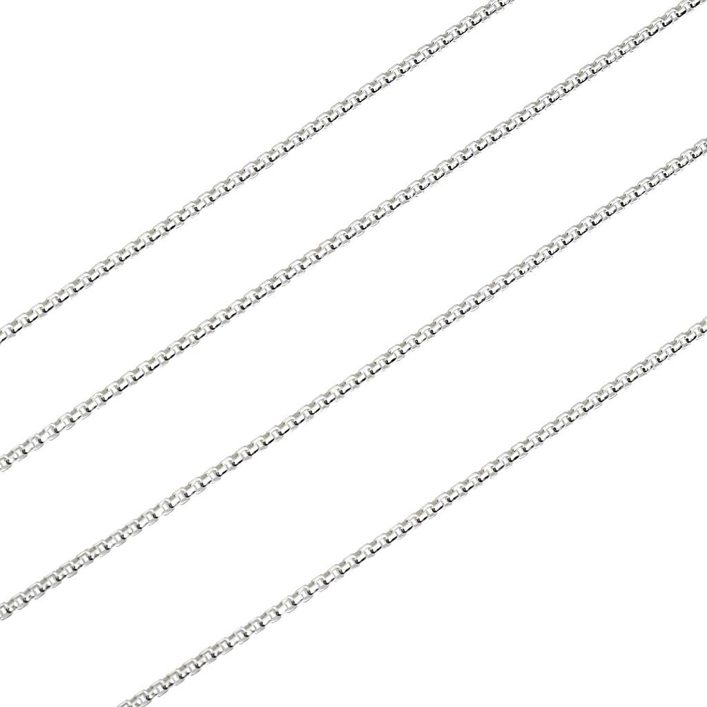 [Sears] Square-shaped rounded chain necklace, silver (sv 925), 1.2mm width, 40cm