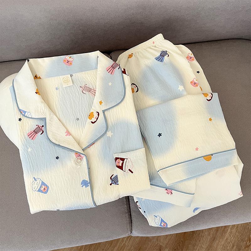 Frühling Niedlich Süß Damen Nachtwäsche Harajuku Stil Pyjamas für Damen Einfaches Lässiges Mode Pyjama Set