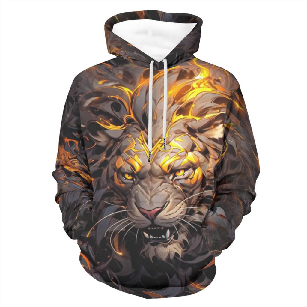 Vintage Tiger Men's Hoodie 3d Print Tops Fashion Animal Tiger Graphics Long Sleeve Hoodie Men Oversized Streetwear Tops Tees
