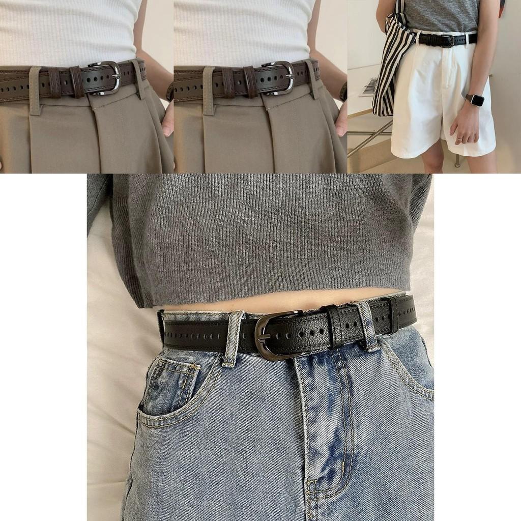 Trendy Black Versatile Pu Belt For Women Great For Casual And Formal Attire