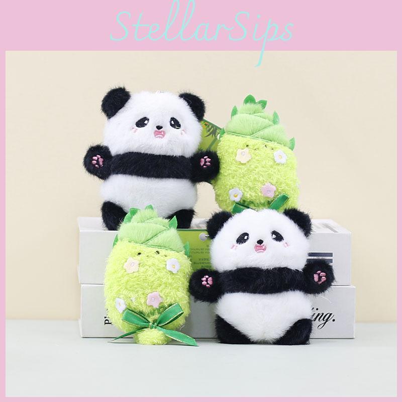 Plush Adorable Cartoon Bamboo Shoot Panda Keychain Cute Gift For Couples And Friends