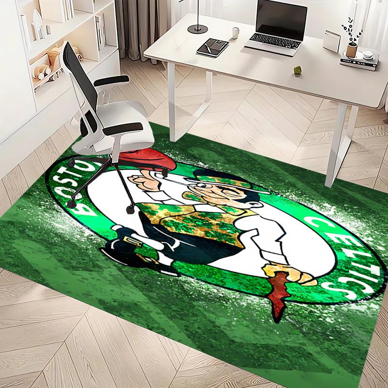 Boston Celtics logo Print Area Rug - Soft,Washable Non-Slip Indoor Mat,Living Room,Home Office Decorative Rug