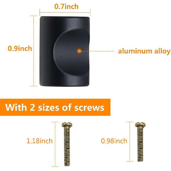 12 Pcs Aluminum Cylinder Drawer Pulls Wardrobe Knobs Modern Cylindrical Handle Minimalist Cabinet Handle Used for Cabinet Dresser