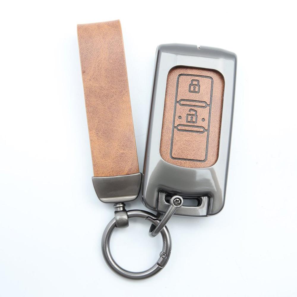 Zinc Alloy Leather For Mitsubishi Outlander Xpander Triton Asx Lancer Pajero Sport 3 G Eclipse Cross L200 Car Key Case Cover