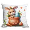 Hot Easter Pillowcase Cute Rabbit Carrot Print Cushion Pillowcase