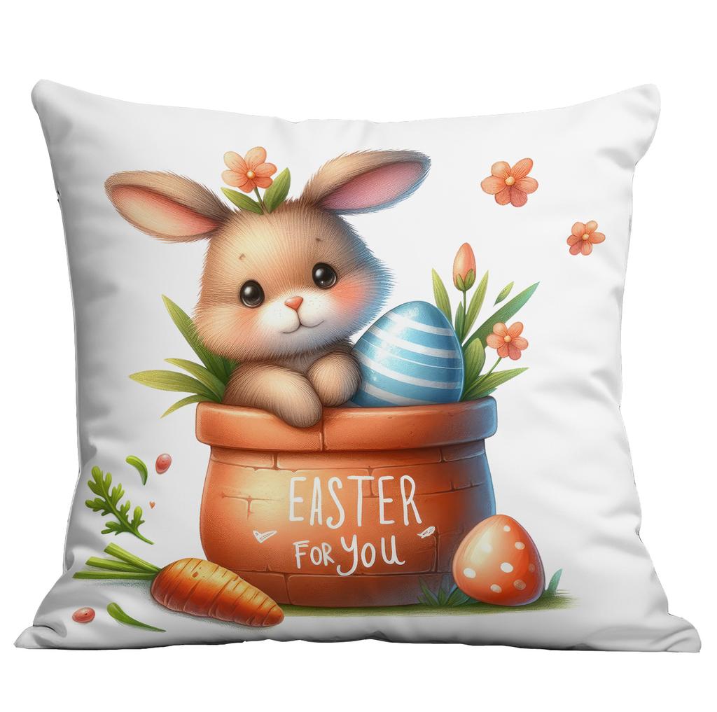 Hot Easter Pillowcase Cute Rabbit Carrot Print Cushion Pillowcase