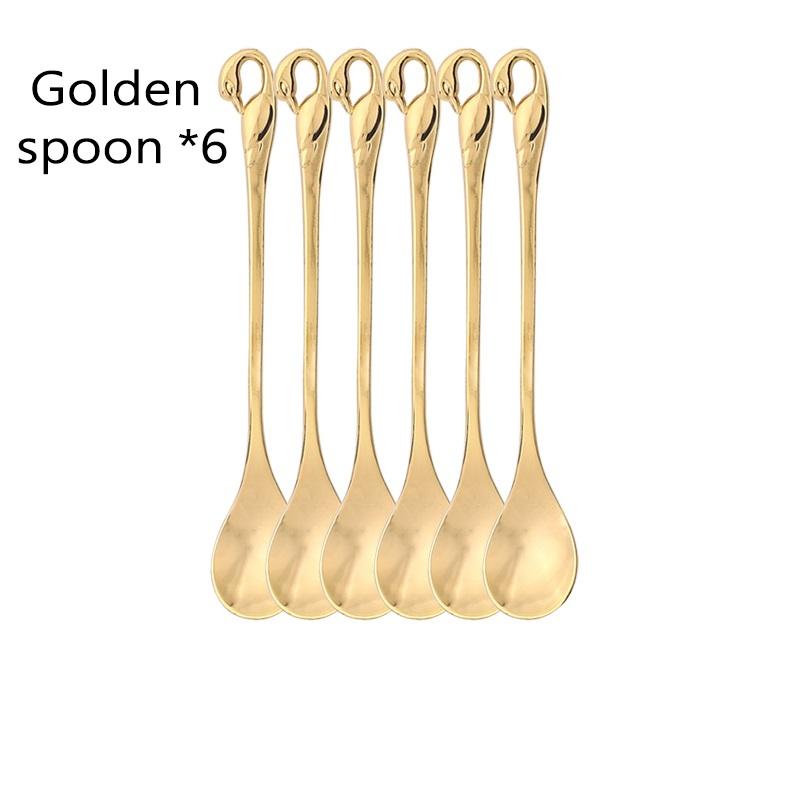 Stainless Steel Swan Base Holder with 3 Dessert Forks Coffee Spoons Set Tableware Home Decor Swan Base Holder Fruit Forks Set