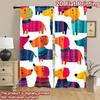 2D flat printing 2pcs Scene Curtains Dachshunds Cute Dogs Digital Printed Polyester Drapes Holiday Decorations Use for Holiday