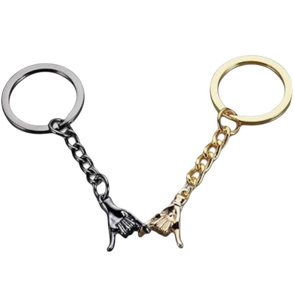 2pcs Creative Finger Key Chains Bag Charm Hand-In-Hand Keychain  New Year Gifts