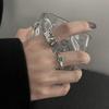 Zircon High-End Irregular Texture Ring Design Niche Cold Wind Index Finger Ring Fashion Personalized Accessories