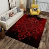 Red and Black Mandala Pattern Carpet for Living Room Decoration Suitable for use as an anti-slip for living room bedroom sofas