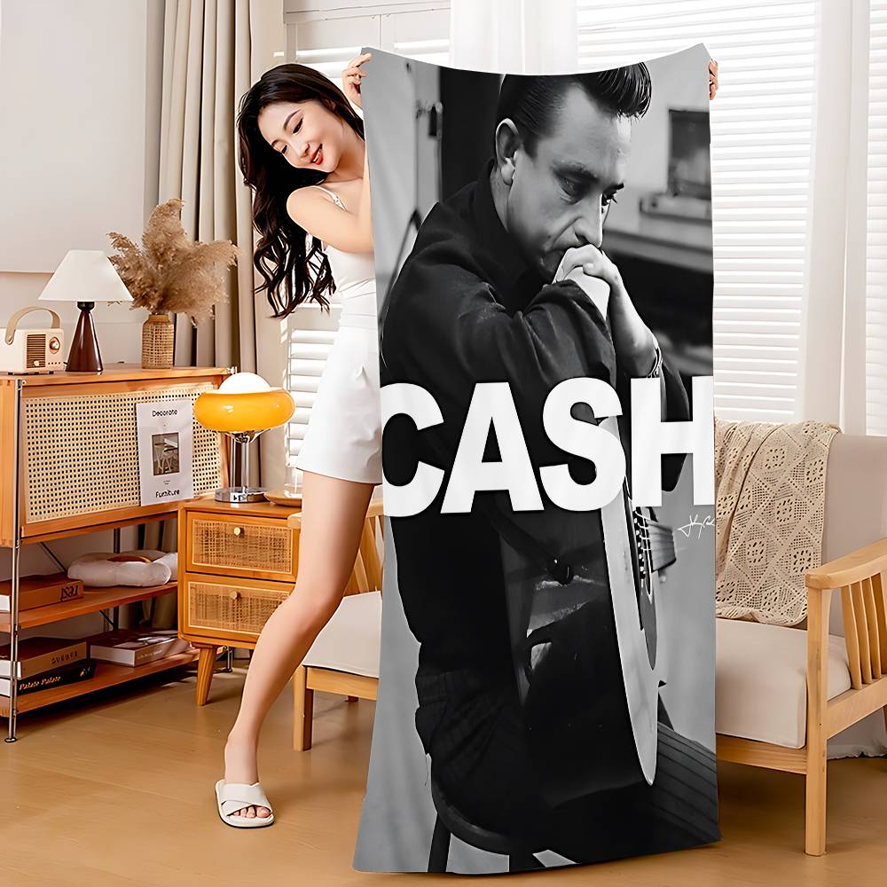 

Famous Johnny Cash American Singer Bath Towel Microfiber Soft Water Absorbing Breathable For Girl Kids Decorative Cartoon Beach W30*H60(CM)