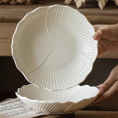 Głęboki Talerz Premium Talerz do Zupy Kształt Kwiatu Talerz na Owoce Miska na Sałatkę Japońskie Danie Talerz Śniadaniowy Domowy Talerz Ceramiczny