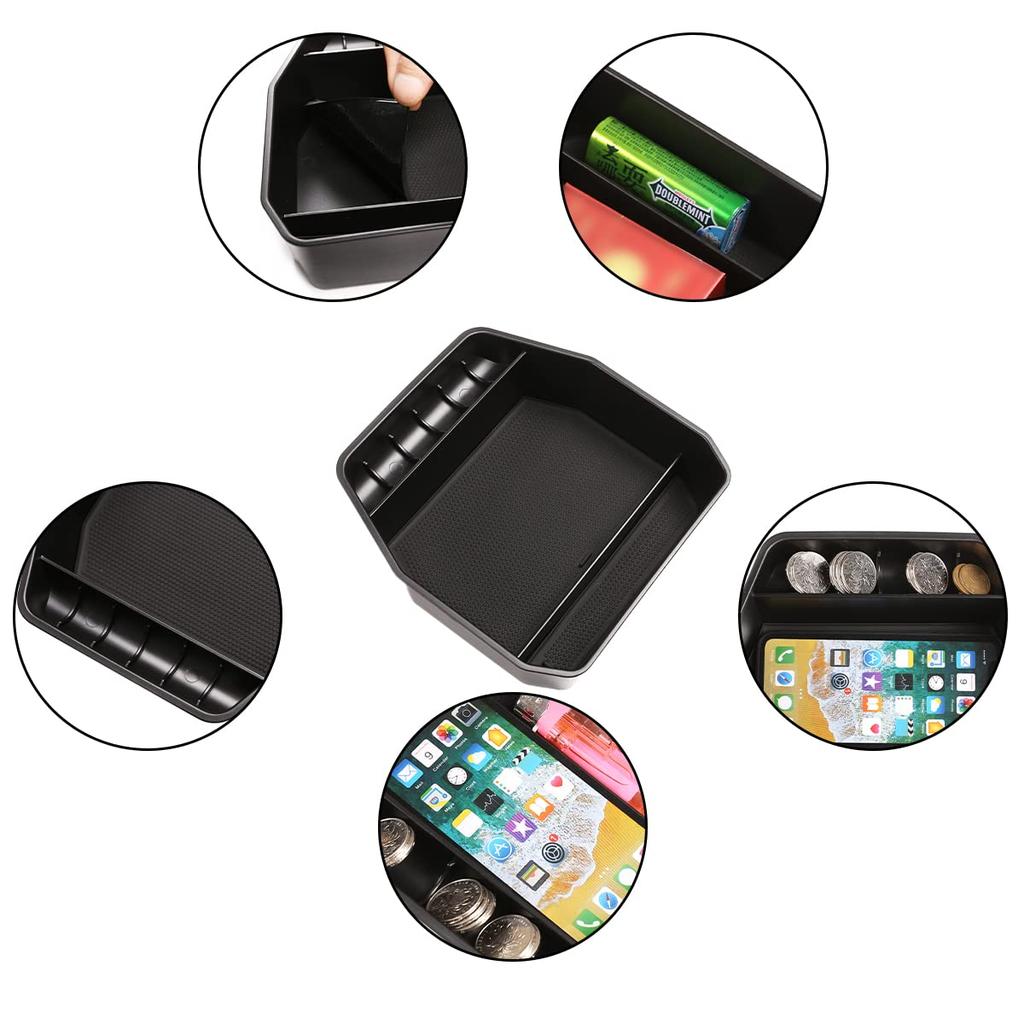 Sauicemy Mittelkonsolen-Zubehör-Organizer für Land Rover Defender 90 110 2020 2021 2022 ABS-Material Armlehnenbox Einlage Tablett Organizer-Tablett Ohne