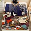 Cuphead Flannel Blanket, High quality Comfortable for All Seasons, Home Decor, Warmth and Comfort