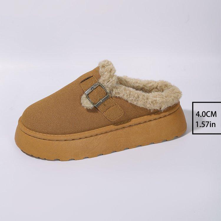 Fashion Autumn Winter Women Warm Snow Boots Short Plush Thick Bottom Shoes Women Footwear Slip-On Slippers Plus Size 36-44 Botas Mujer
