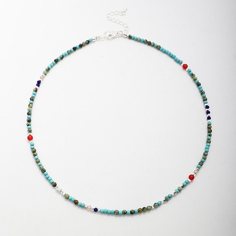 

Балтийский бирюзовый ожерелье ручной работы из бусин: Изысканная, красочная, многослойная ключичная цепочка