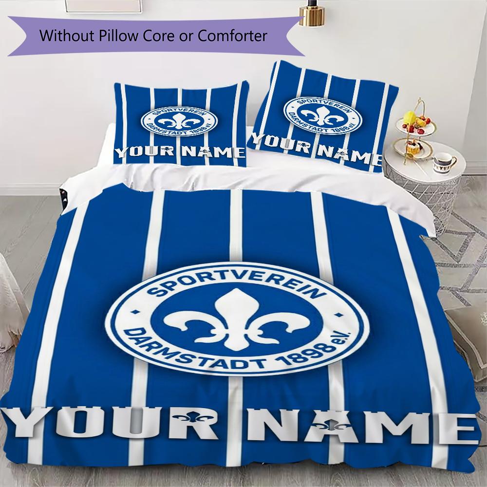 Custom Name SV Darmstadt 98 Bedding,Quilt Set Quilt Cover Pillowcase Home Birthday Gift(1 * Duvet Cover + 2 * Pillowcase, Without Core)_xia