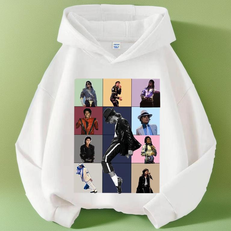 Michajackson Bad Album Print Kids Hoodie, Unisex, Vintage Hip Hop Pullover Hooded Sweatshirt, Casual Streetwear Top