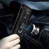 Hülle für Redmi Note 10 4G - Schwarz - Gehärtetes Glas - Stützring - Verstärkter Schutz