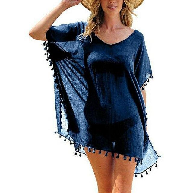 MAITA Costume da Bagno Donna Tassel Bikini Copricostume Kaftano Estivo Pareo Vestito da Spiaggia