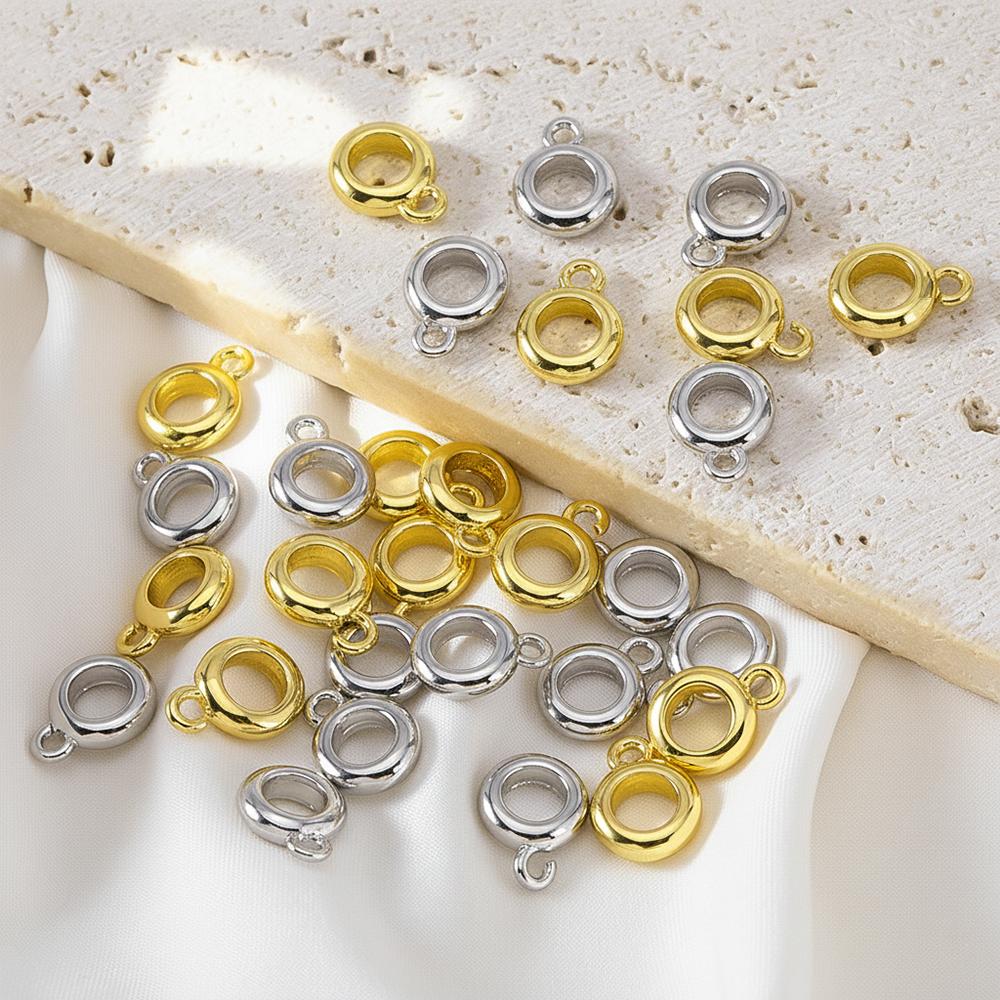 5pcs 10pcs 18K Gold Plated Bails Jewelry Accessories Pendants Bead Separator Charm Holder Jewelry Making Supplies Necklace Bail