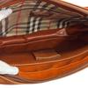 BURBERRY Clutch check leather business bag Brown leather mens Used