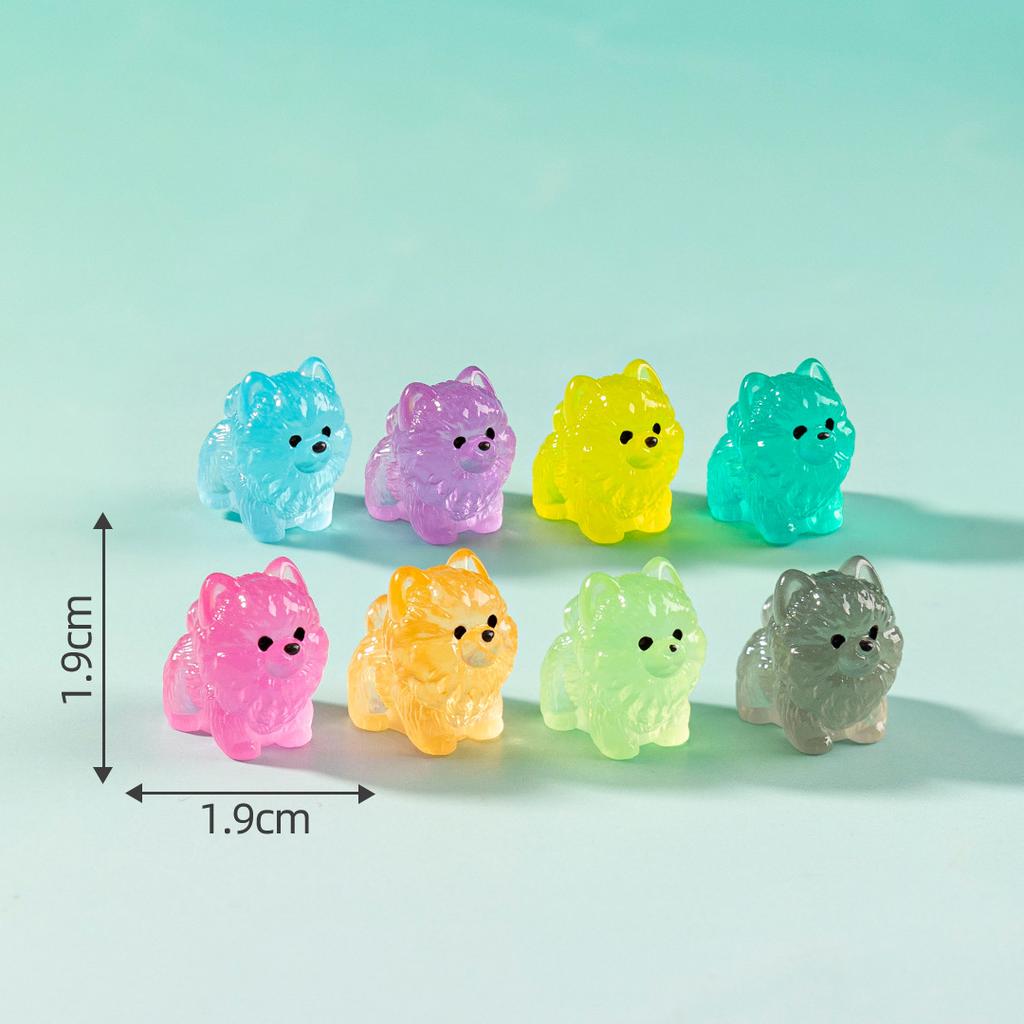 24/48Pcs Mini Luminous Figures Puppy Miniature Decor Glow At Night Dog Dolls Diy Fairy Garden Landscape Ornament Accessories