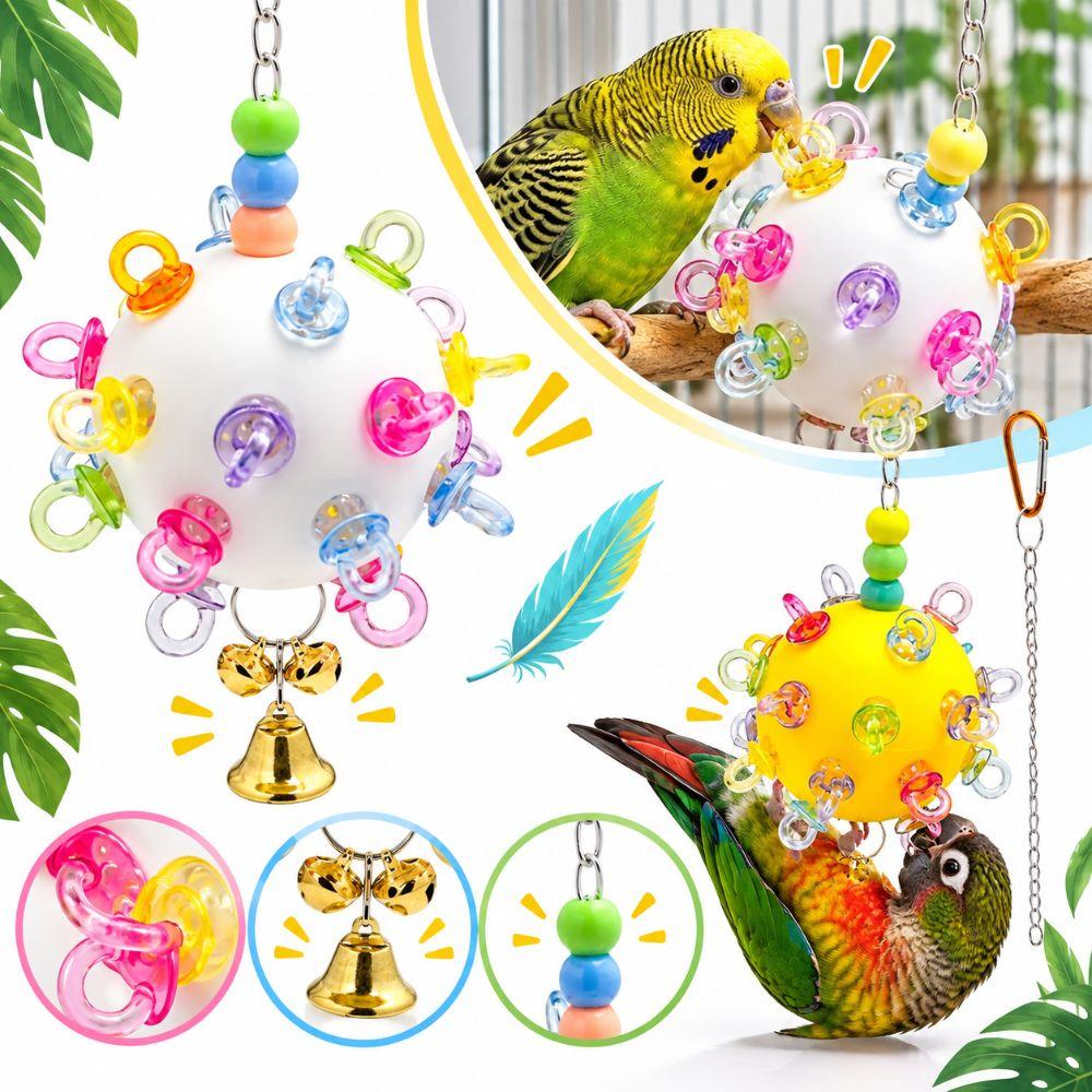Bite Resistant Bird Chew Ball Detachable Bird Cage Toy New Parrot Activity Ball Cockatiel