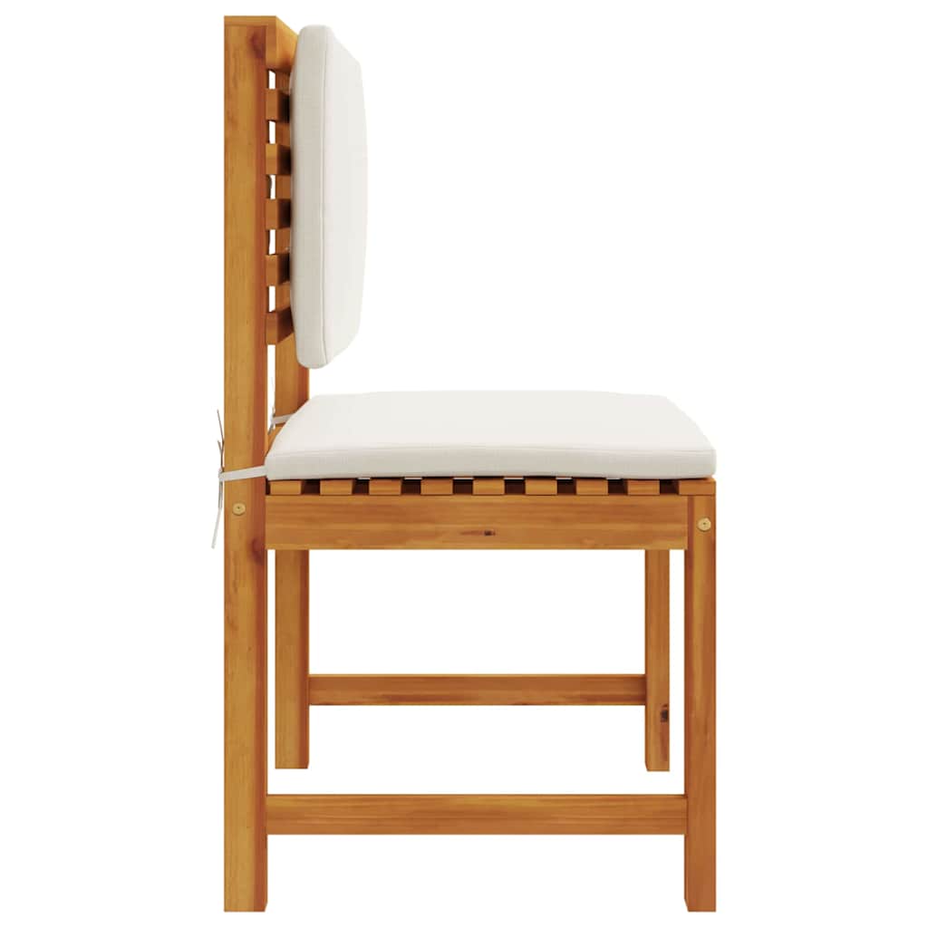 Garden Chair with Cushion 2 Pcs Brown Solid Acacia Wood
