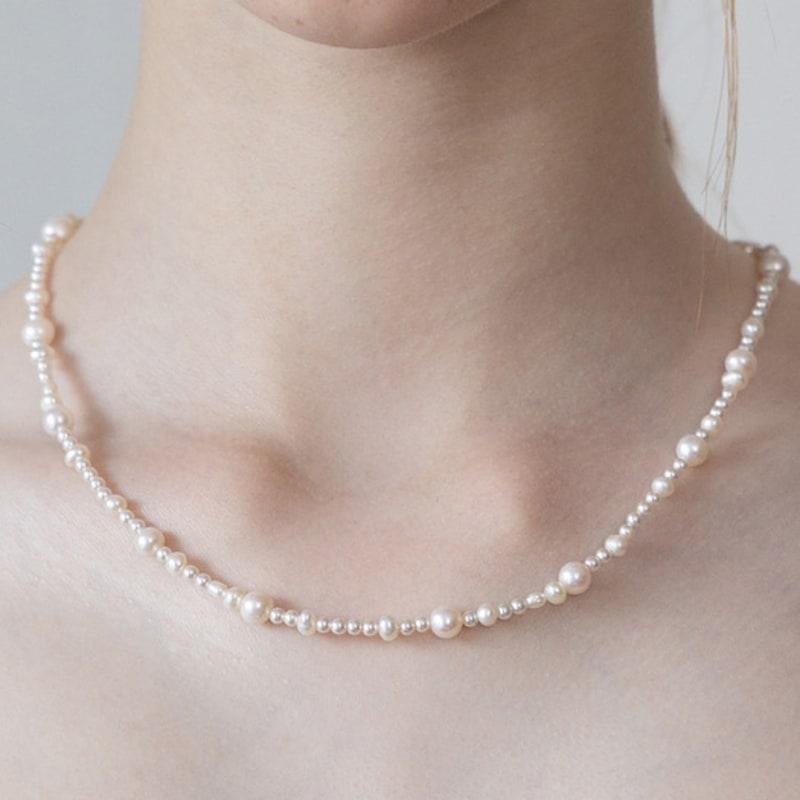 Tatiana Freshwater Pearl Mixed Line Necklace NZ2486