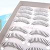 10 párů korejských umělých řas ve tvaru U, přirozené 3D řasy, řasy z umělého norka, průhledný pásek, prodlužování řas, přirozené jemné řasy