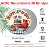 2D Flat, 1pc Retro Vintage 4th of July Sign, Patriotic American Flag Cake Cup Coffee Cherry Jug Decor, Round Aluminum Metal Sign, 4th of July