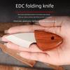 Compact Wood Grain Folding Knife: Portable Mini Pocket Knife for Outdoor and Kitchen Use