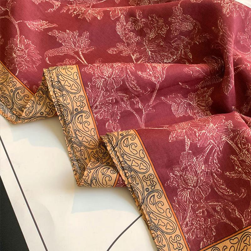 70% Cotton 30% Silk Scarf Women Summer Hijab Bandana Foulard Female Headbanda Red Pashmina Scarves Echarpe Shawl Wrap Pashmina