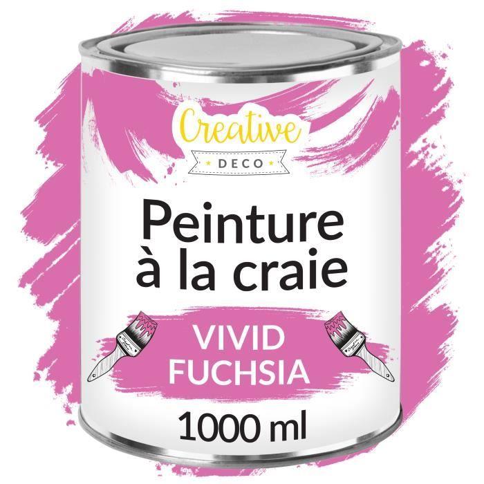 Déco créative peinture craie fuchsia | 1l | tapis et lavable | peinture bois | peinture meuble bois | rénovation de meubles