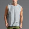 Ärmelloses T-Shirt aus Baumwolle für Herren, Sportweste, locker, bequem, Fitness, einfarbig, Herren-Weste, T-Shirt