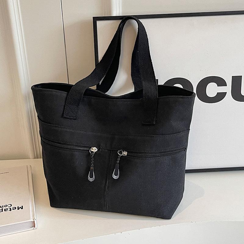 

Большая вместительная сумка через плечо, женская холщовая сумка, женская простая повседневная сумка через плечо для поездок на работу, женская чёрный