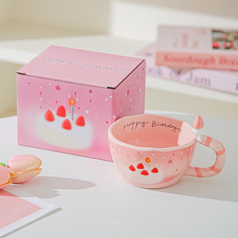 

Premium Cute Cake Candle Mug High Looking Ceramic Cup for Girls Birthday Gifts for Best Friends Strong Strong Strong 301-400ml