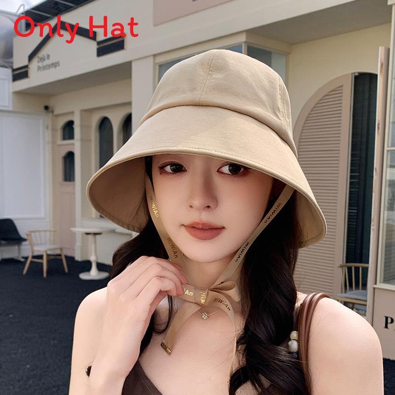 Summer Womens Wide Brim Sun Hat With Adjustable Ties For Face Sun Protection Casual Style