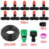 10M-30M DIY Automatic Plant Watering System Mist Irrigation Kit, 1/4" Drip Tubing with Two-Ways Connector and Locking Misters