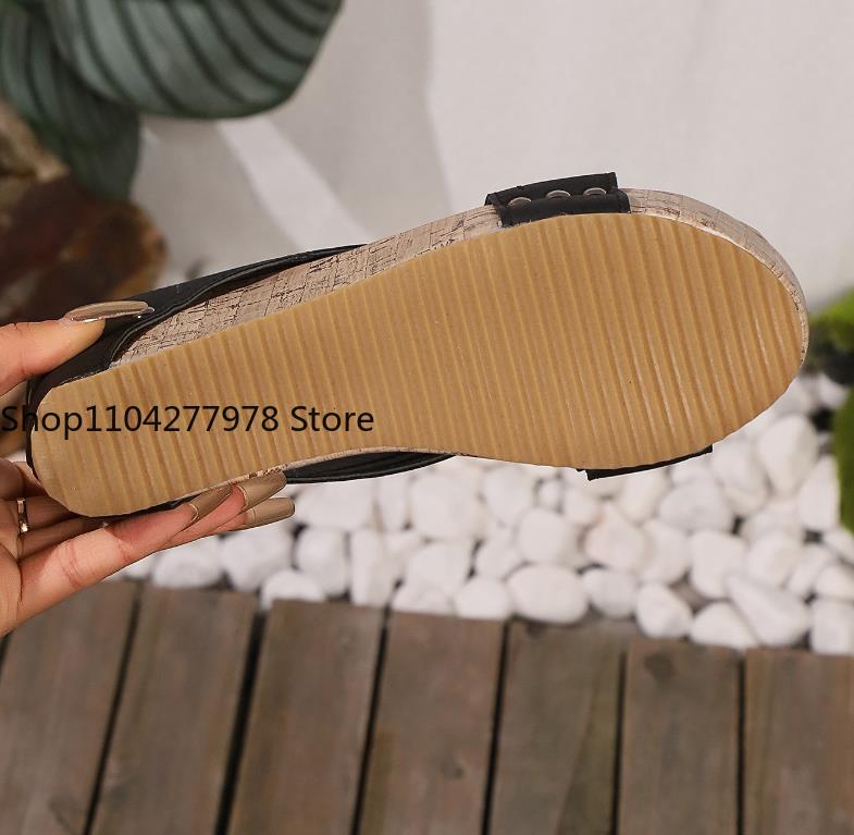 Fashion Women Sandals New Summer Roman Open Toe Platform Sandals Women Retro Peep Toe Wedges Shoes Women Luxury Casual Designer Sandals