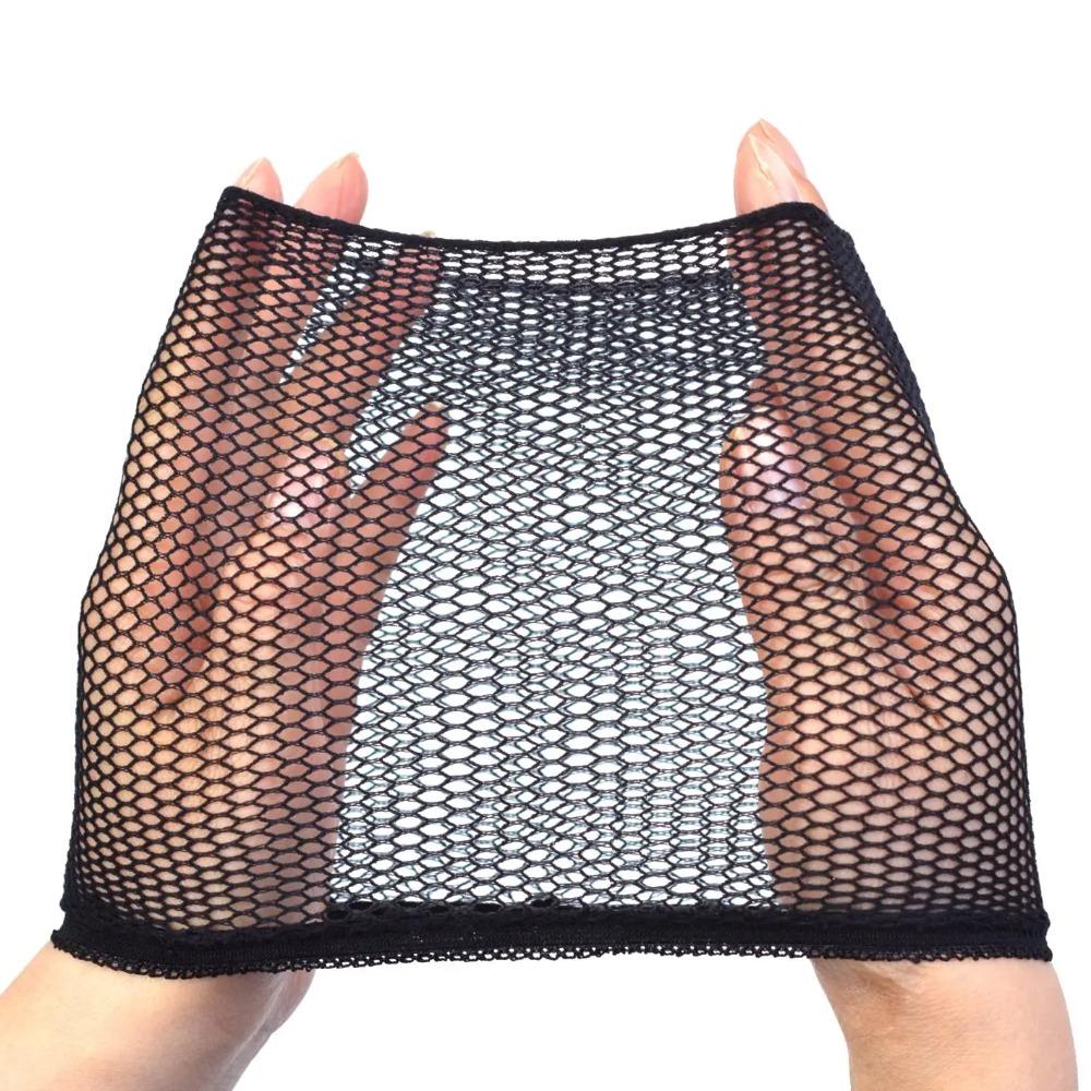 Stretchable Mesh Wig Cap Black Fishnet Wig Net Breathable Open Ended Hair Net for Wig Accessories