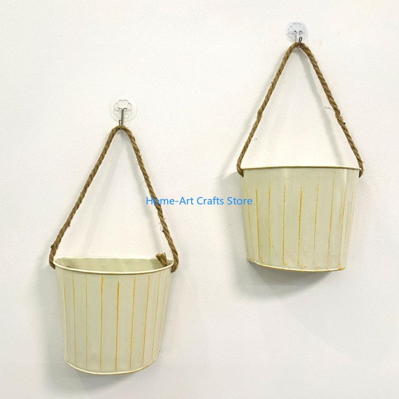 Y3NA Decorative Semi Circle Flower Pot Balcony Planter Display Holder for Wall Art CN