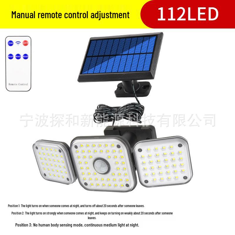 Solar LED Wall Lamp: Waterproof Outdoor Light with Human Motion Sensor for Garden and Garage.
